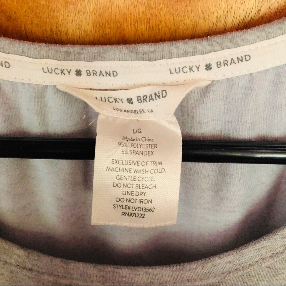 Lucky Brand Heather Gray/Navy Tee - Picture 2 of 3